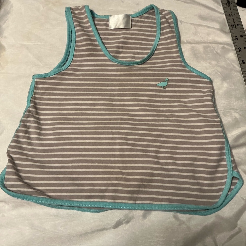 Unk Kids Striped Tank Top - Gray and Teal